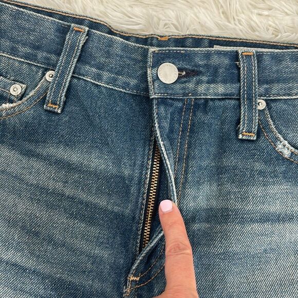 AG Denim Shorts High-Rise Distressed Wedgie Cutoffs - Picture 10 of 12